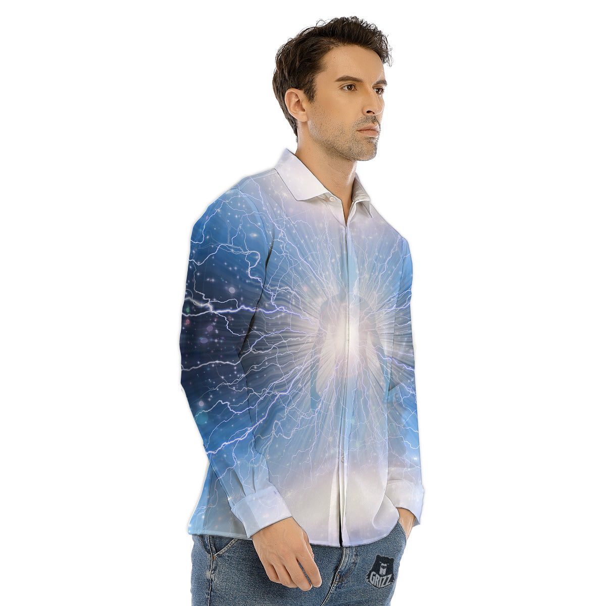 Spartan Warrior White And Black Print Men's Dress Shirts-grizzshop