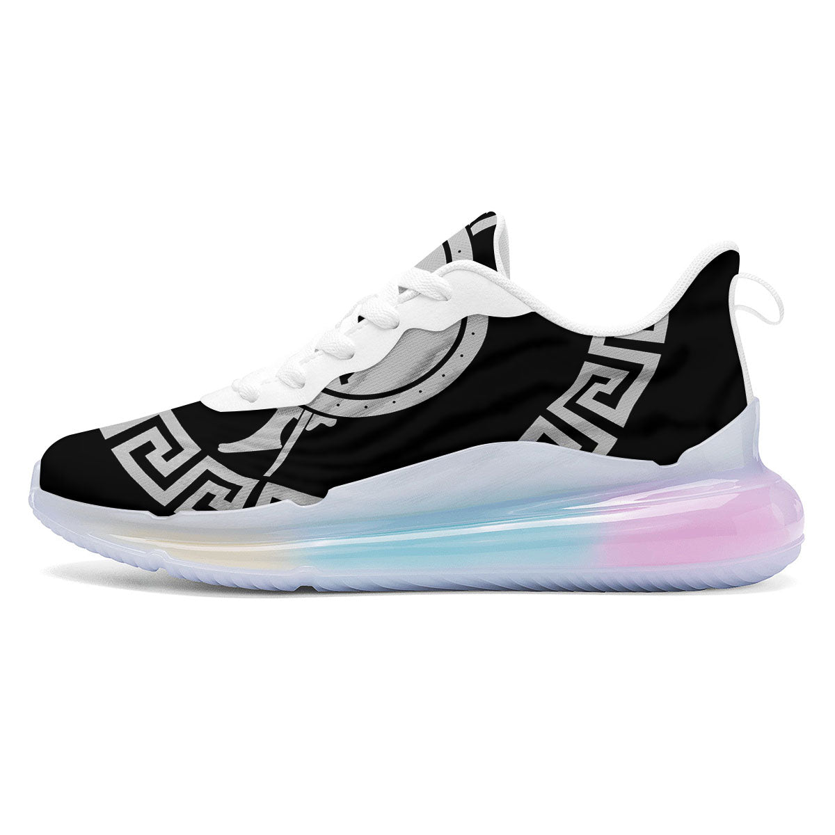 Spartan Warrior White And Black Print Running Sneakers-grizzshop