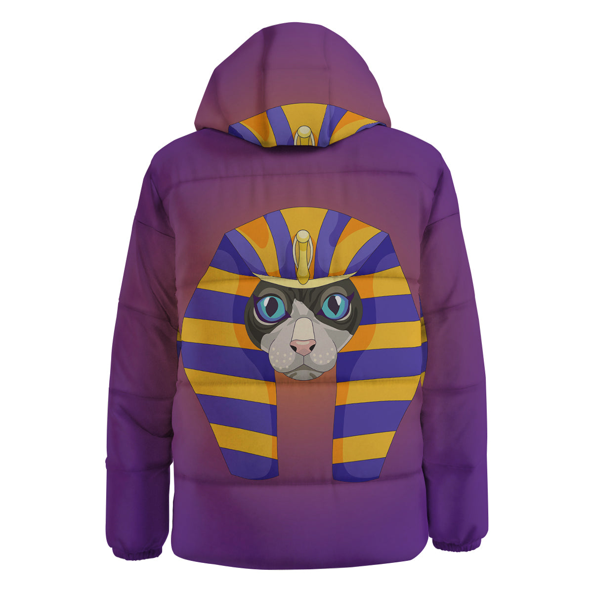 Sphynx Cat Pharaoh Print Down Jacket-grizzshop