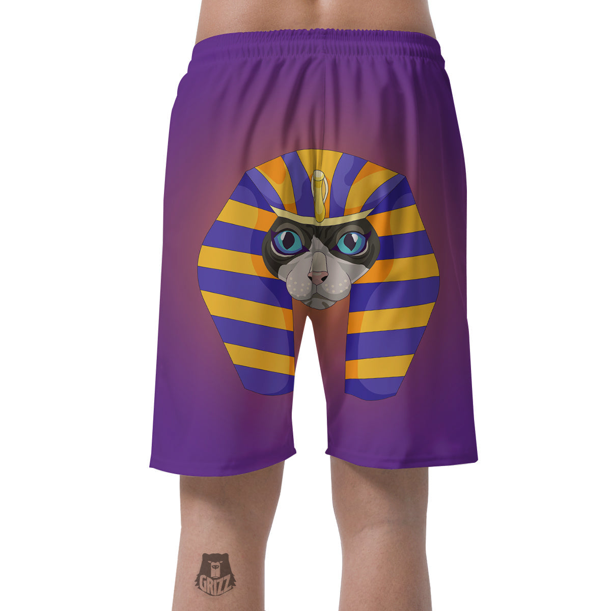 Sphynx Cat Pharaoh Print Men's Shorts-grizzshop