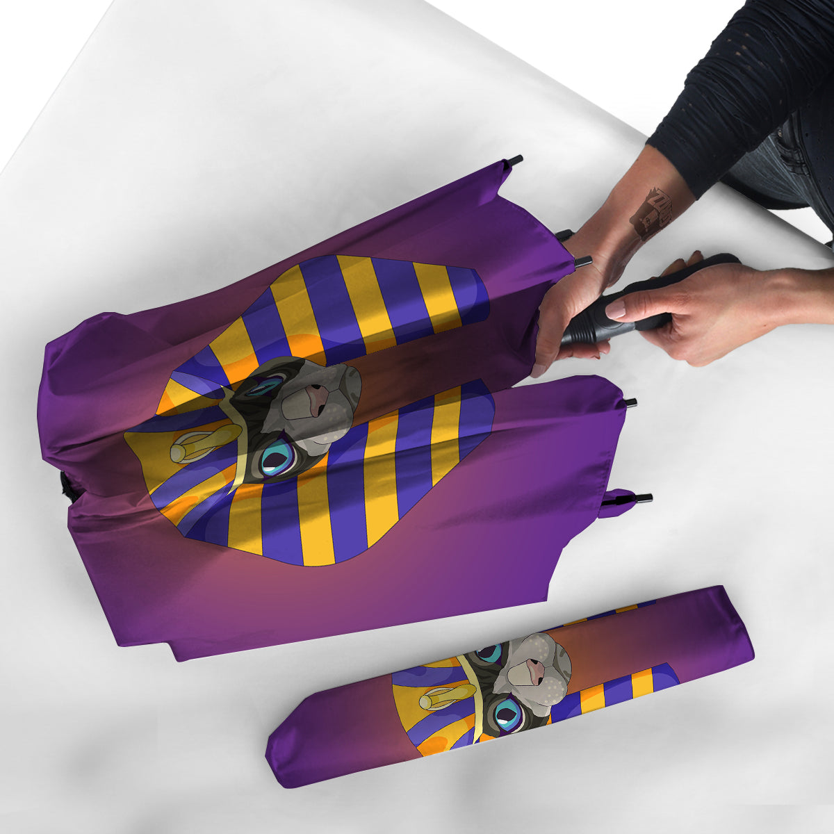 Sphynx Cat Pharaoh Print Umbrella-grizzshop