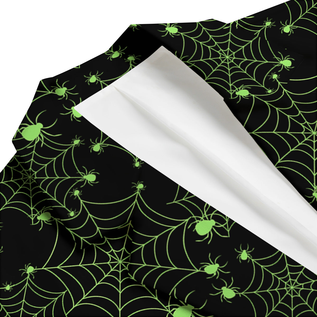 Spider Black And Green Neon Spider Web Print Pattern Men's Blazer-grizzshop
