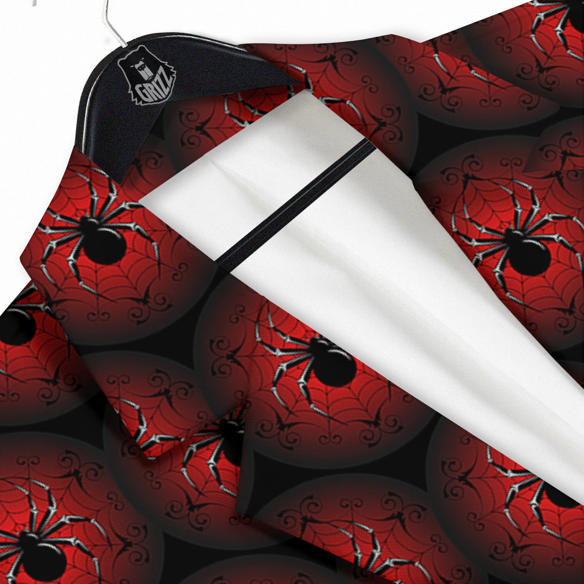 Spider Black And Red Spider Web Print Pattern Men's Sport Coat-grizzshop