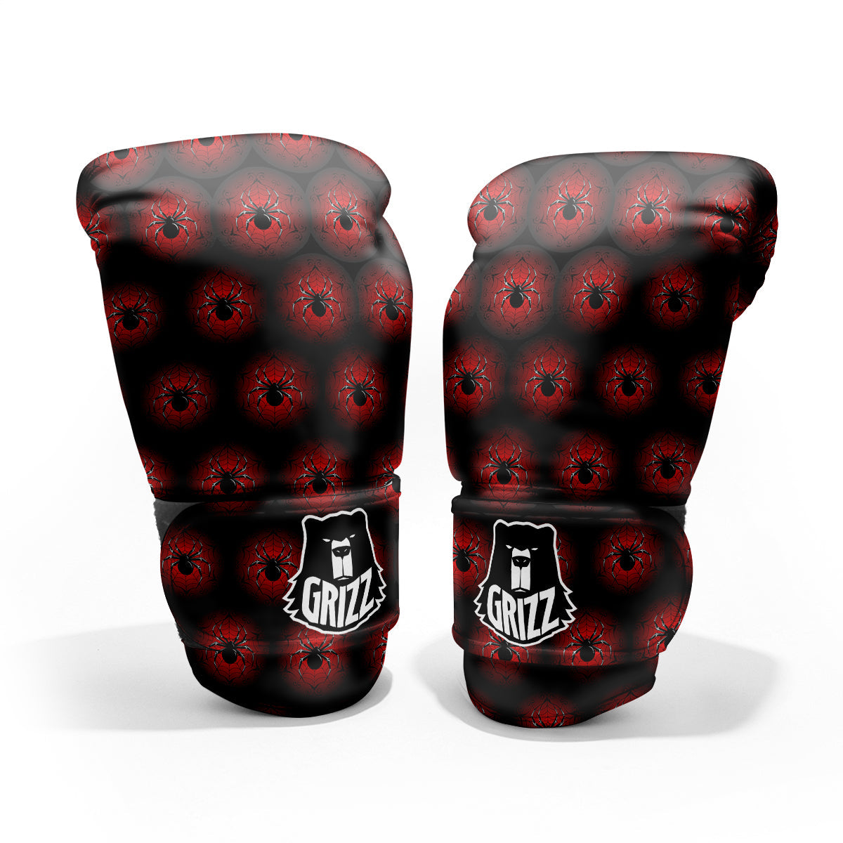 Spider Black And Red Spider Web Print Pattern Pro Boxing Glove
