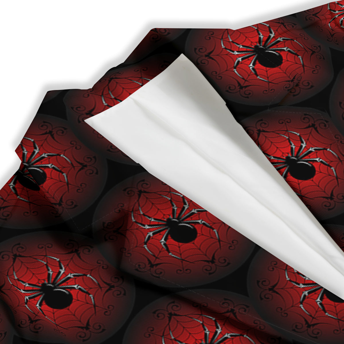 Spider Black And Red Spider Web Print Pattern Women's Blazer-grizzshop