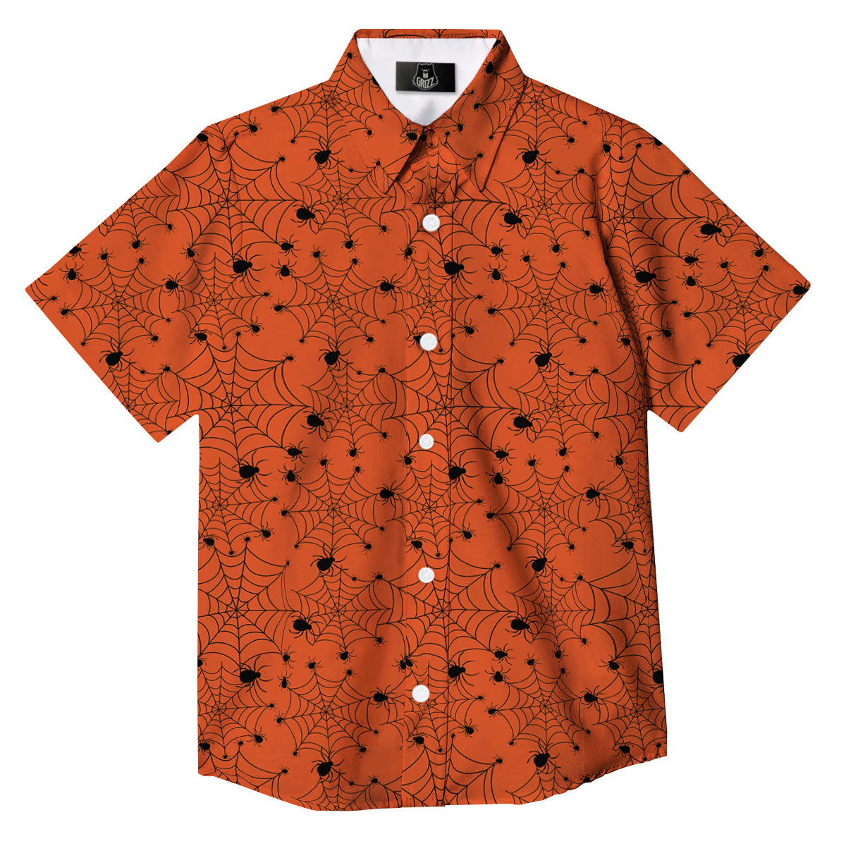 Spider Halloween Print Pattern Button Up Shirt-grizzshop