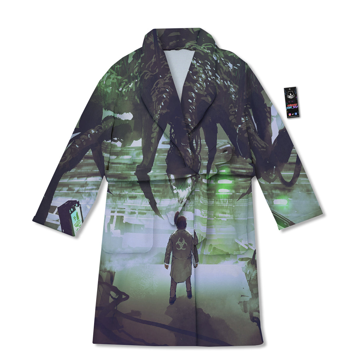 Spider Monster Print Bathrobe-grizzshop