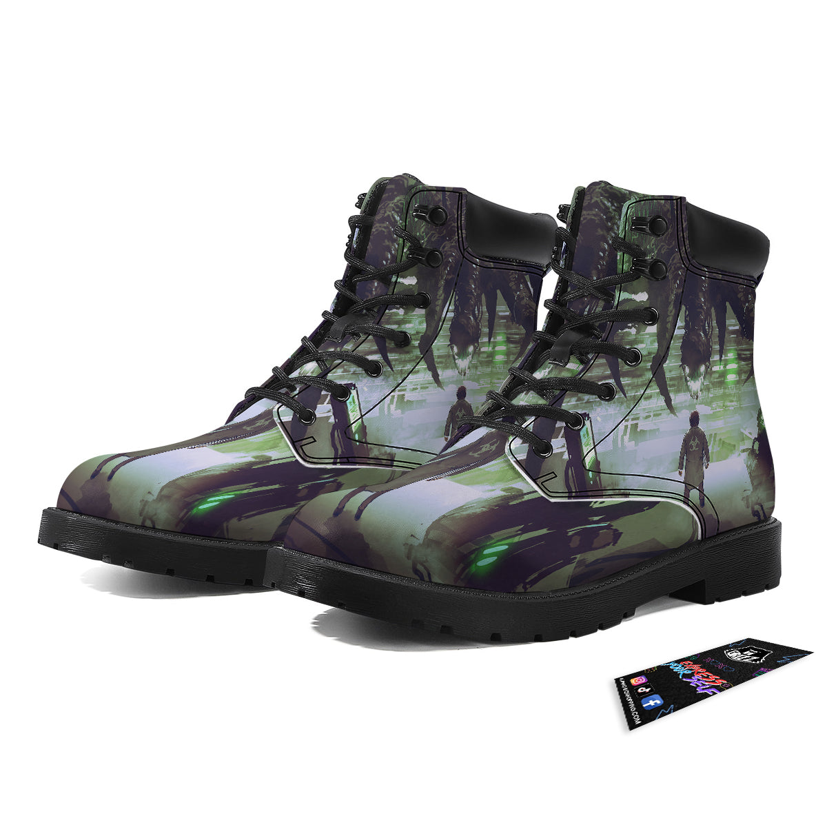 Spider Monster Print Boots-grizzshop