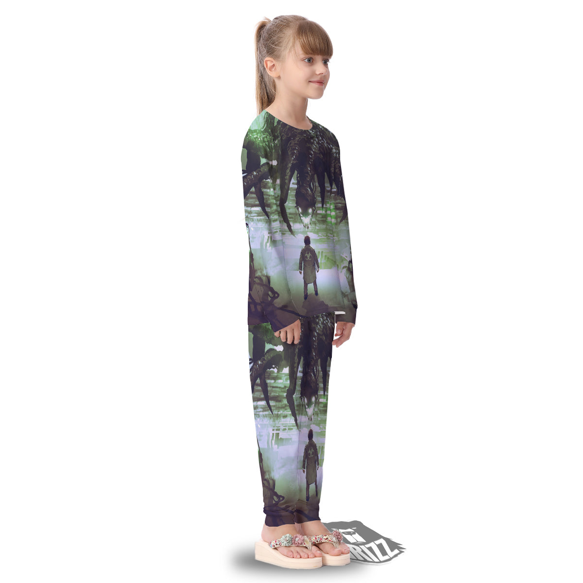 Spider Monster Print Kid's Pajamas-grizzshop
