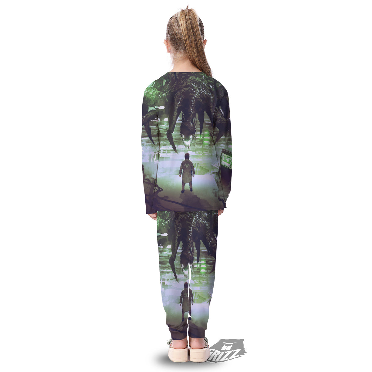 Spider Monster Print Kid's Pajamas-grizzshop