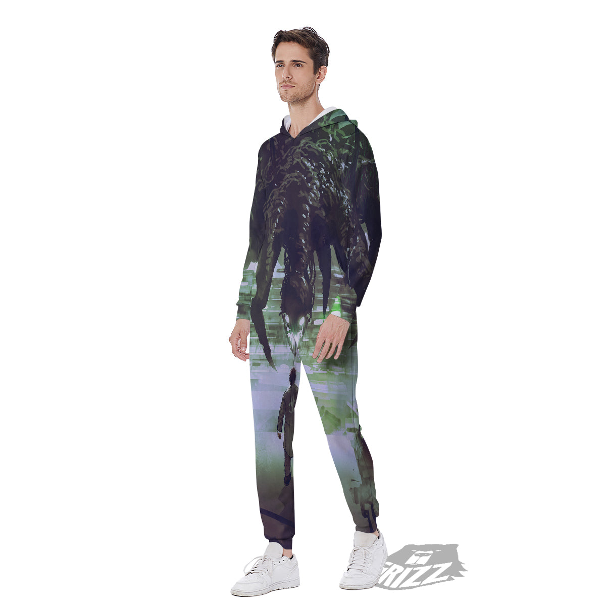Spider Monster Print Men's Jumpsuit-grizzshop