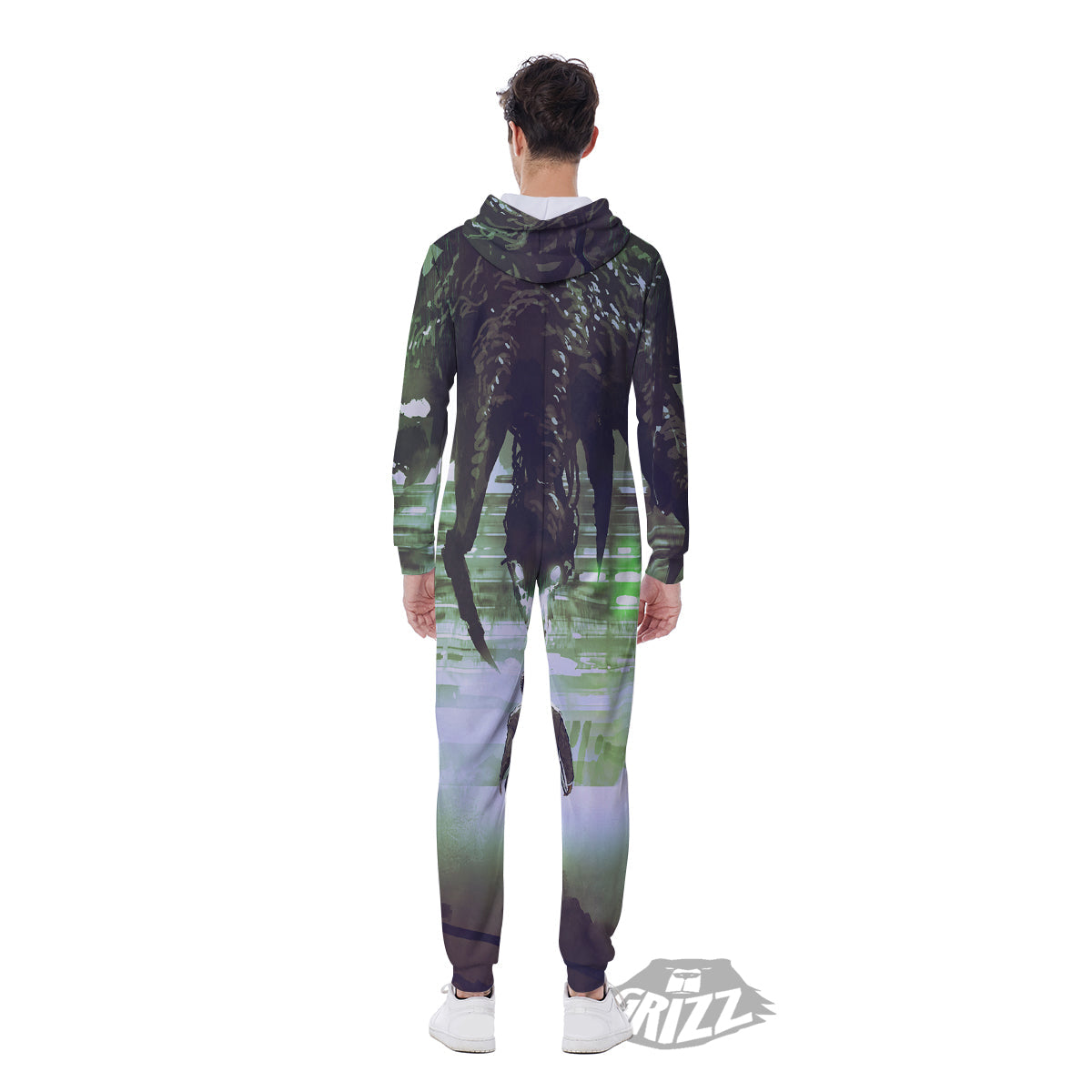 Spider Monster Print Men's Jumpsuit-grizzshop