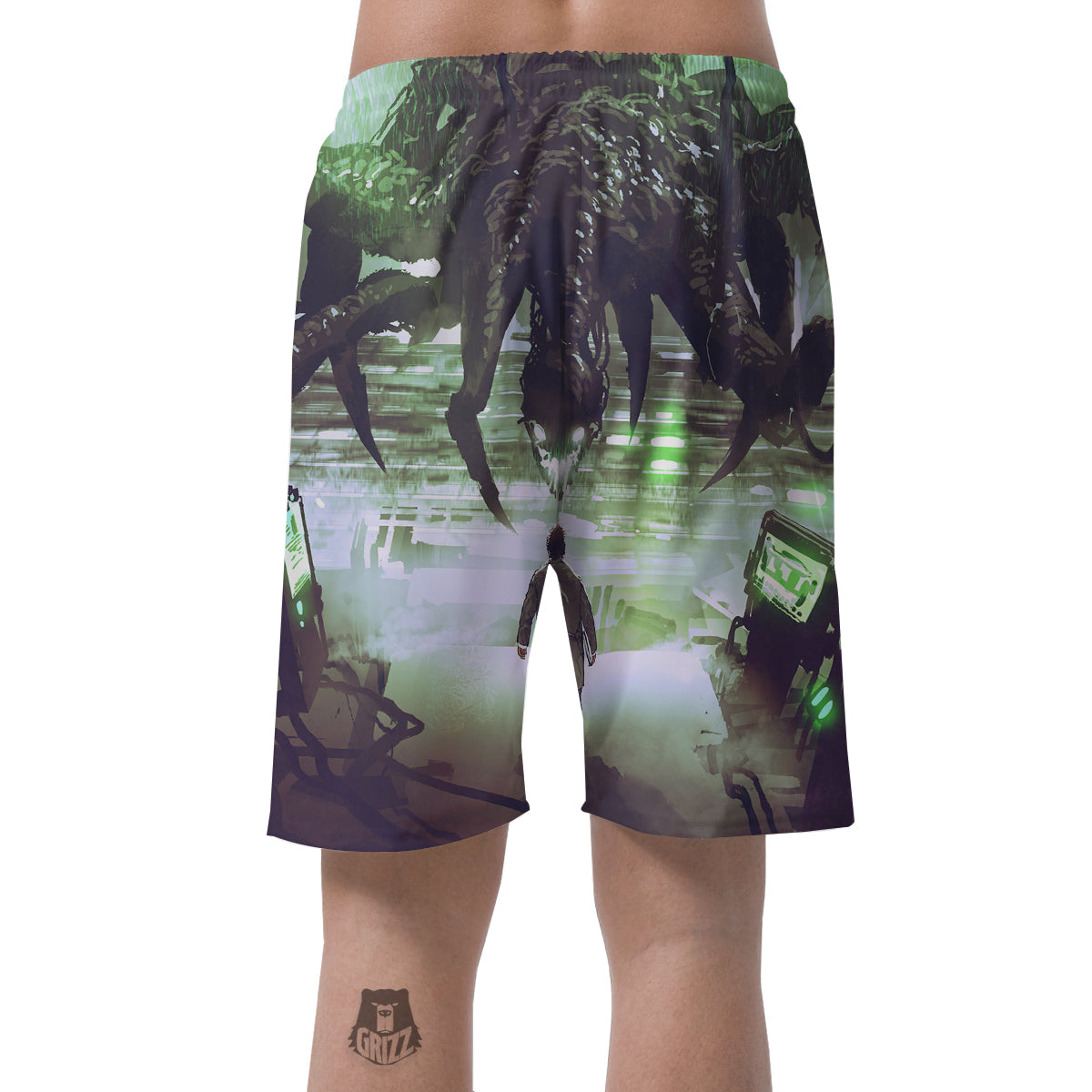 Spider Monster Print Men's Shorts-grizzshop