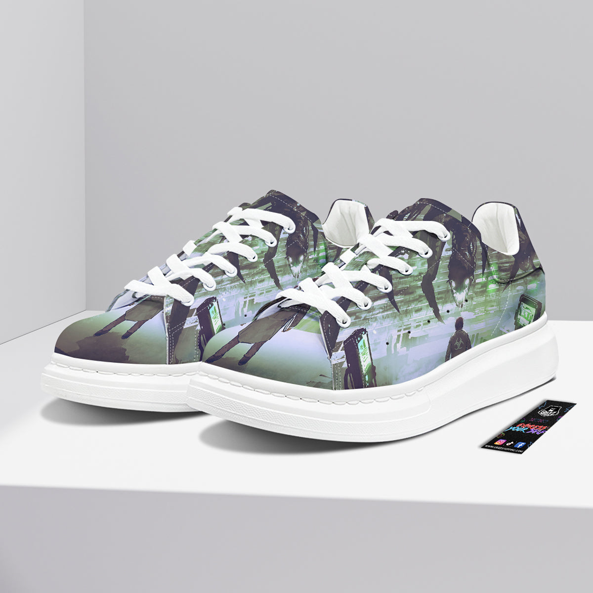 Spider Monster Print Platform Shoes-grizzshop