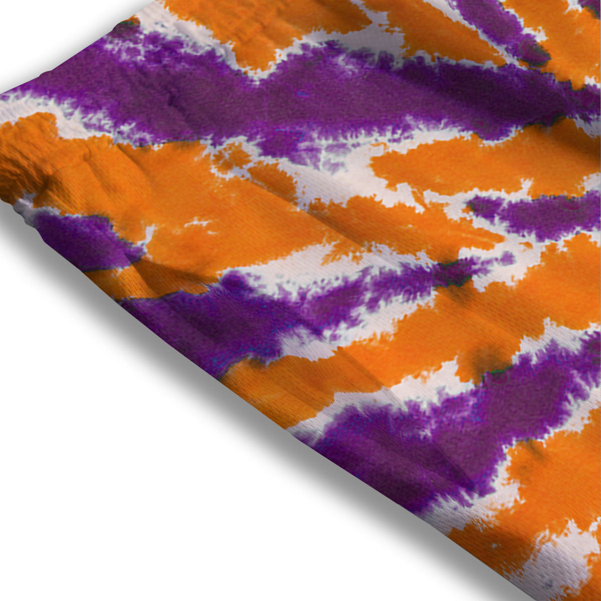 Spider Tie Dye Orange And Purple Print Mesh Shorts