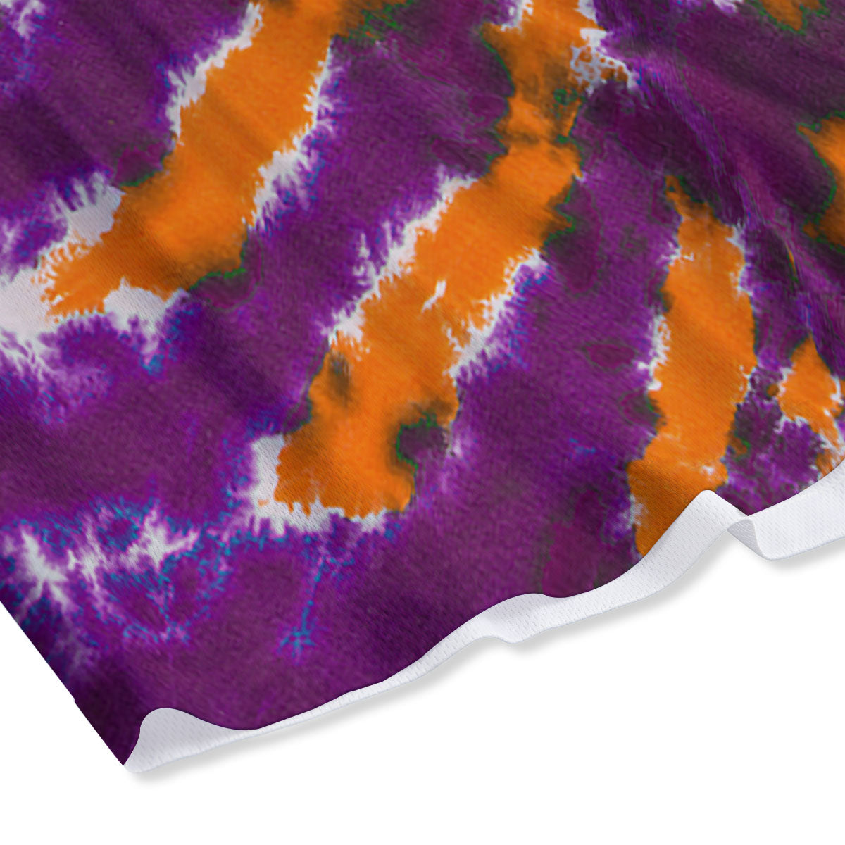 Spider Tie Dye Orange And Purple Print Mesh Shorts