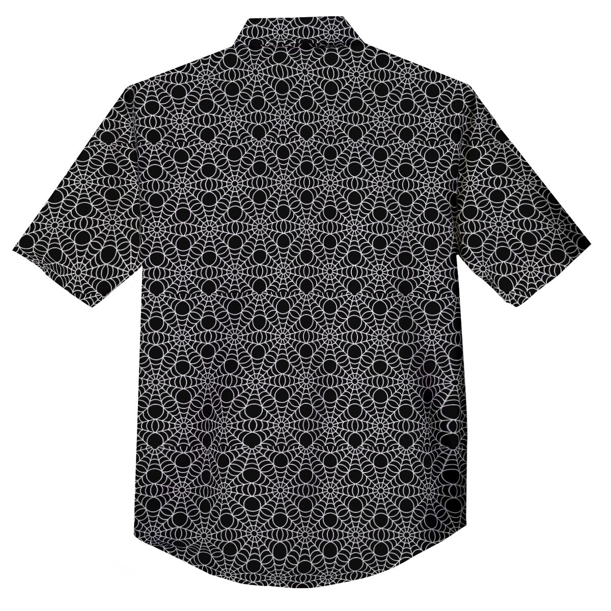Spider Web Black Print Pattern Button Up Shirt-grizzshop