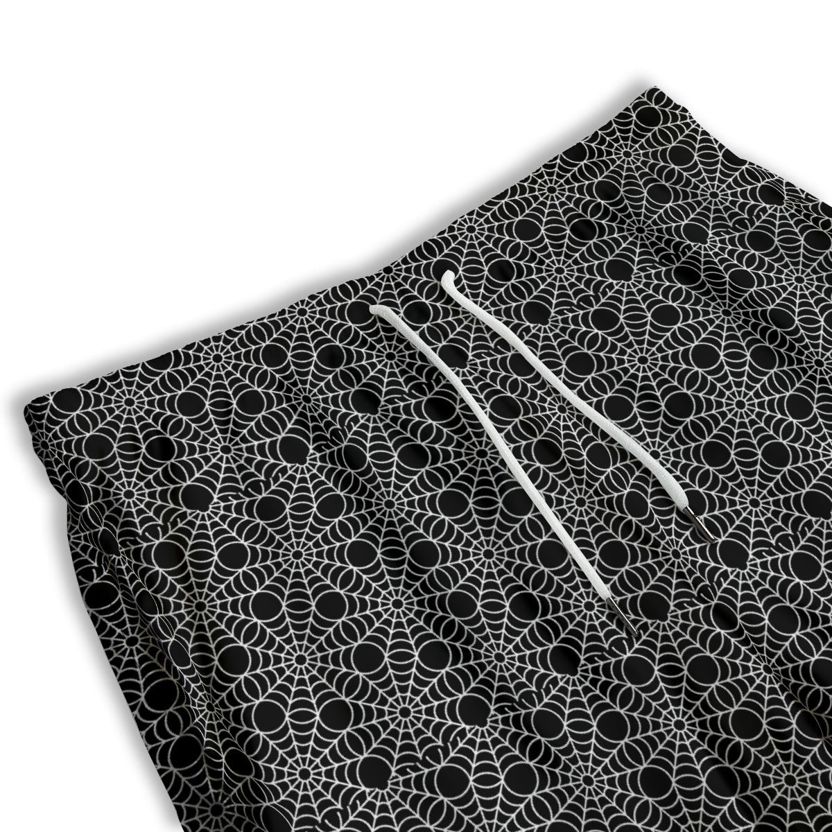 Spider Web Black Print Pattern Men's Athletic Shorts
