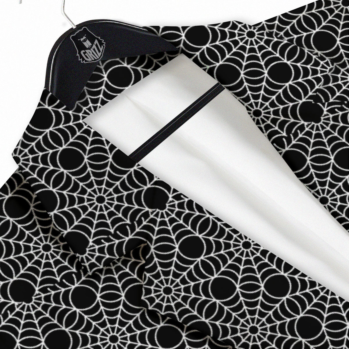 Spider Web Black Print Pattern Men's Sport Coat-grizzshop