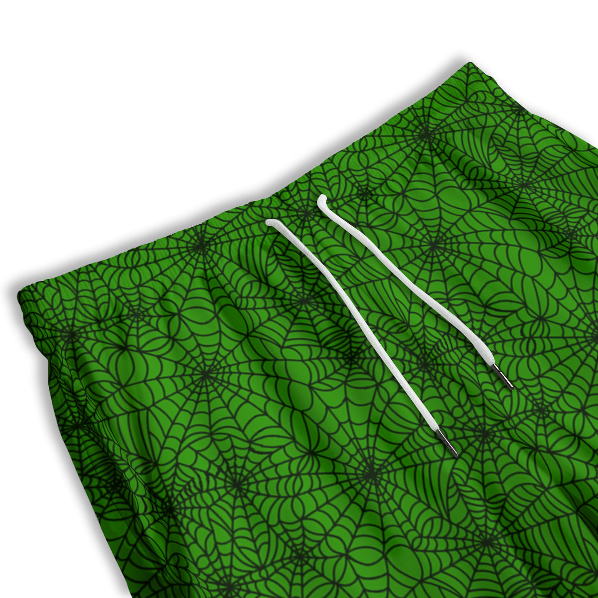 Spider Web Green And Black Print Pattern Men's Athletic Shorts