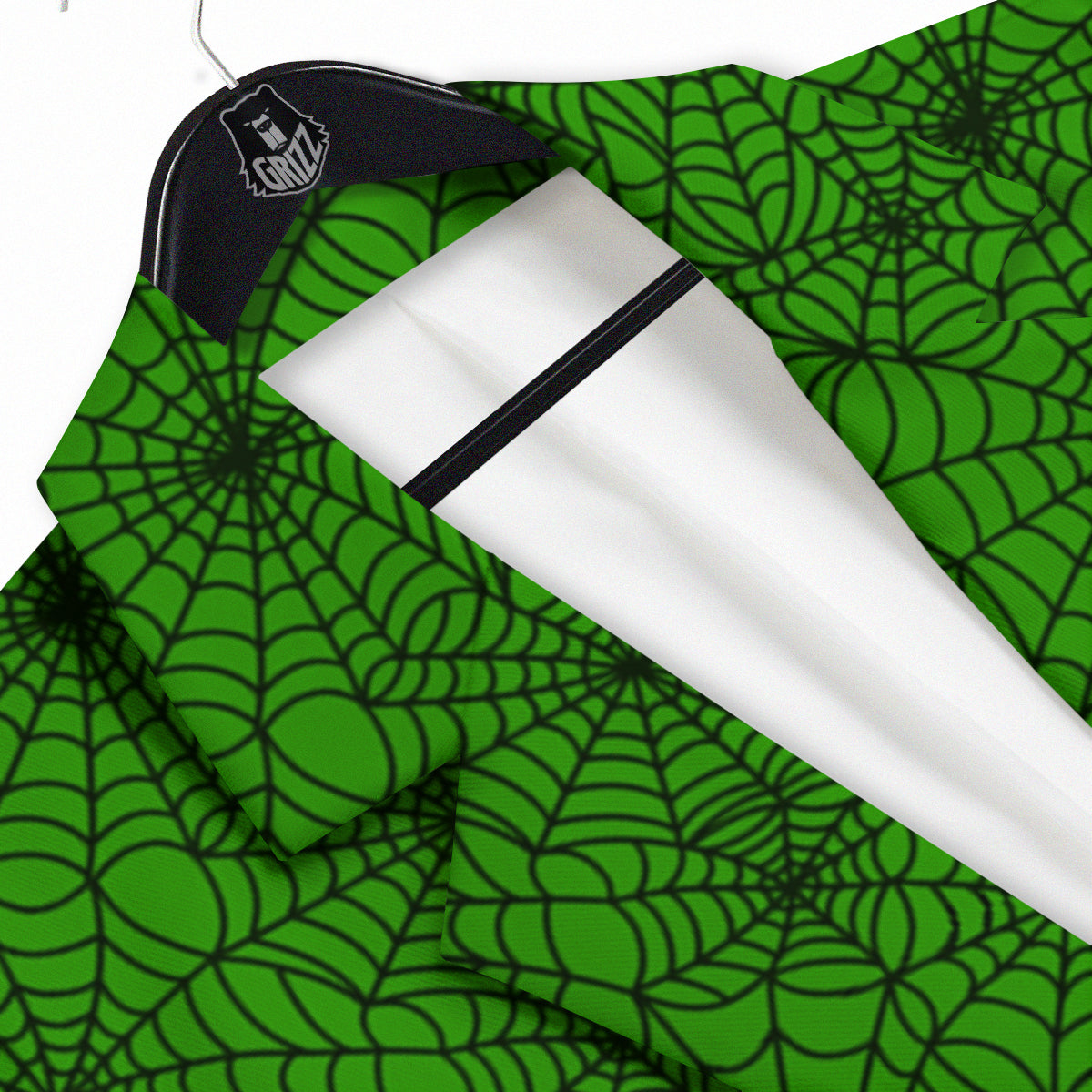 Spider Web Green And Black Print Pattern Men's Sport Coat-grizzshop