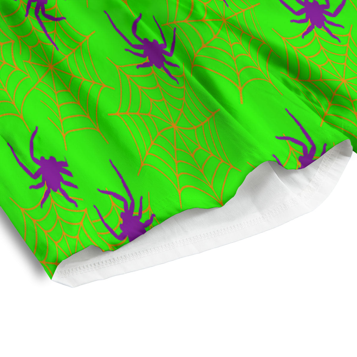 Spider Web Green And Purple Print Pattern Men's Athletic Shorts