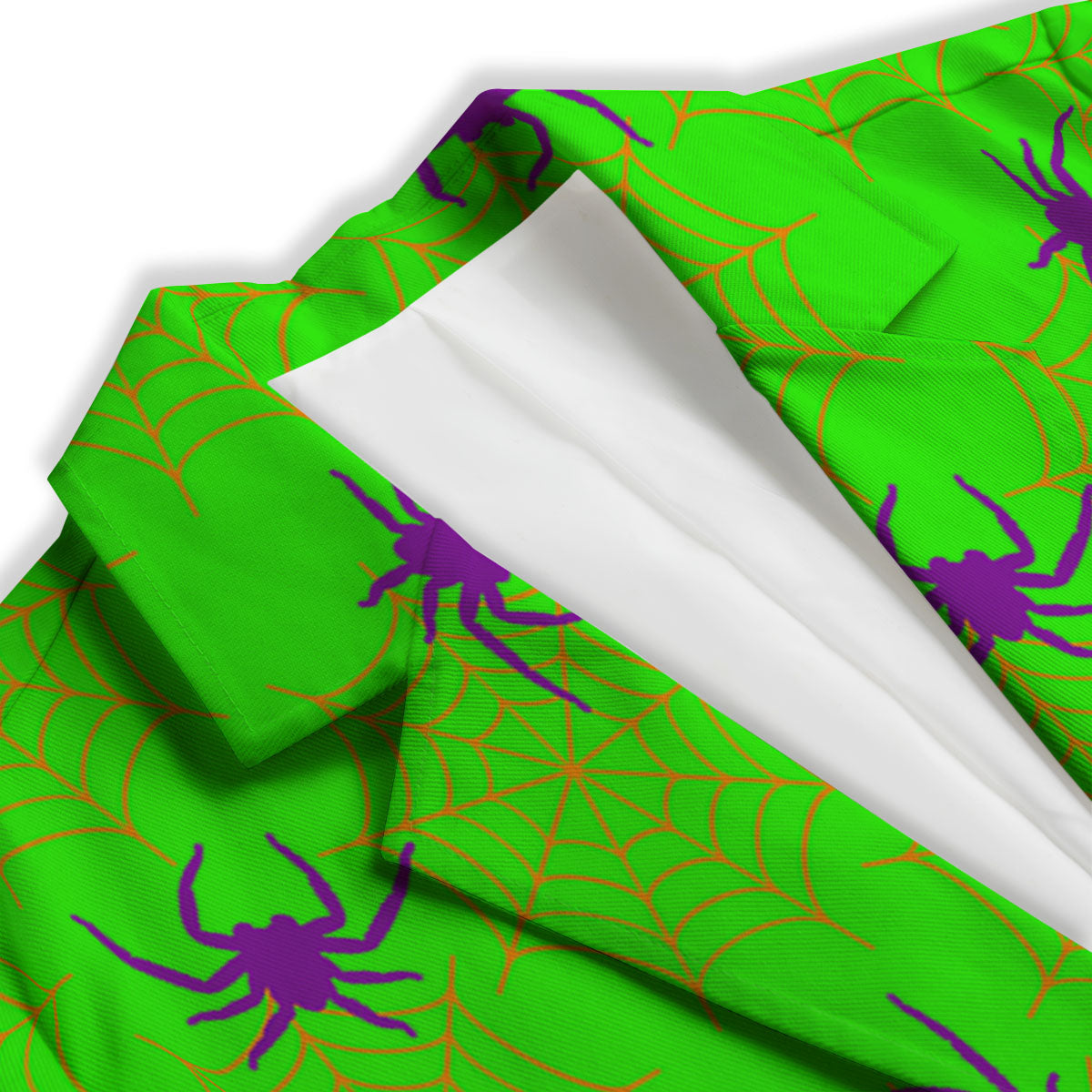 Spider Web Green And Purple Print Pattern Women's Blazer-grizzshop