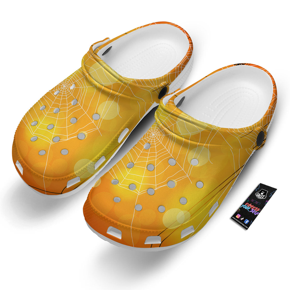 Spider Web Halloween Print Clog-grizzshop