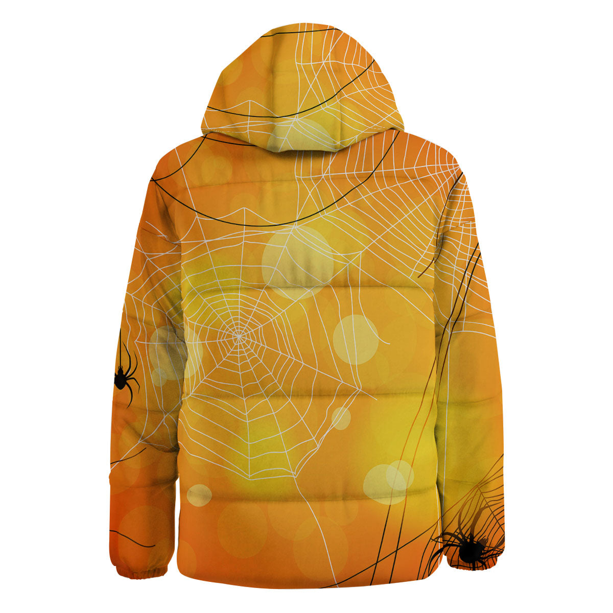 Spider Web Halloween Print Down Jacket-grizzshop