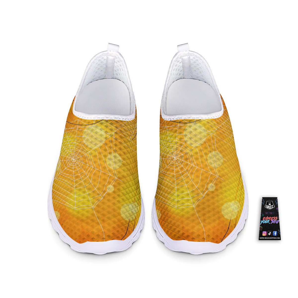 Spider Web Halloween Print Nurse Shoes-grizzshop
