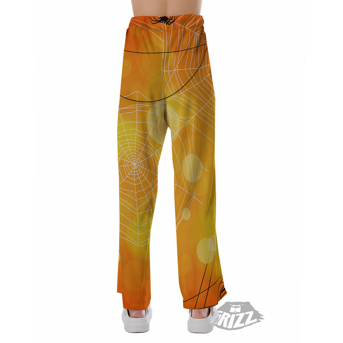 Spider Web Halloween Print Pajama Pants-grizzshop
