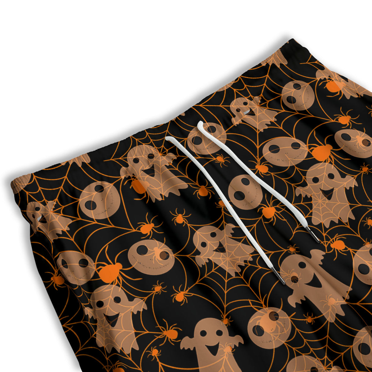 Spider Web Halloween Print Pattern Men's Athletic Shorts