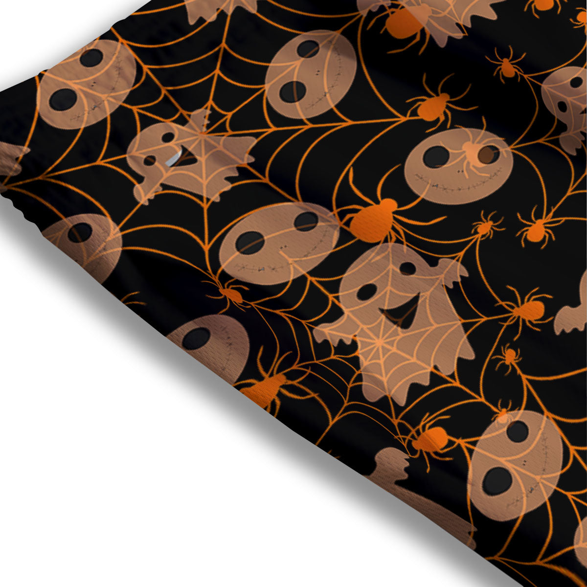 Spider Web Halloween Print Pattern Mesh Shorts