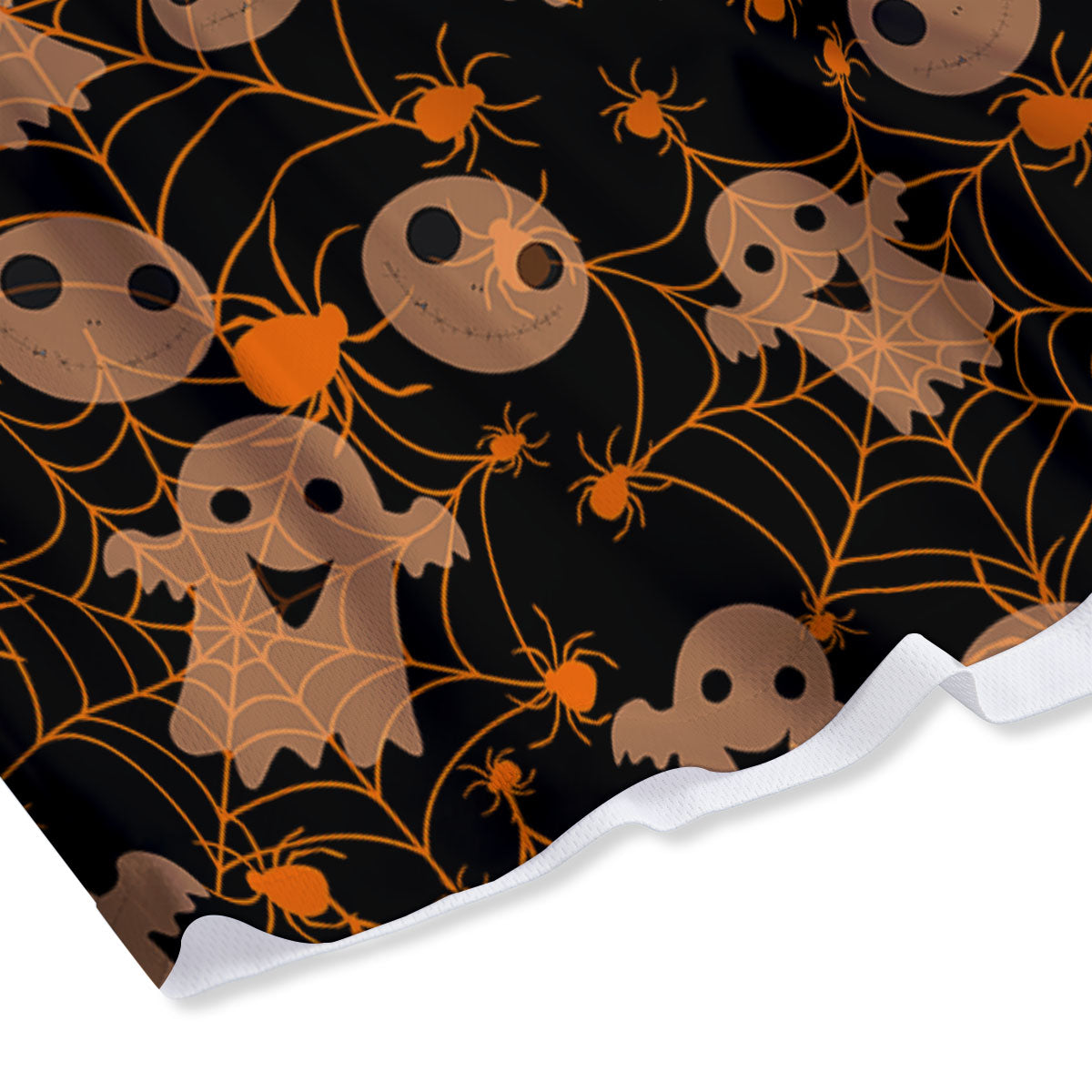 Spider Web Halloween Print Pattern Mesh Shorts