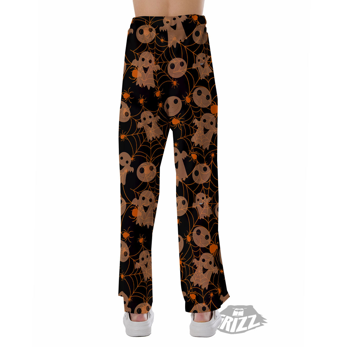 Spider Web Halloween Print Pattern Pajama Pants-grizzshop