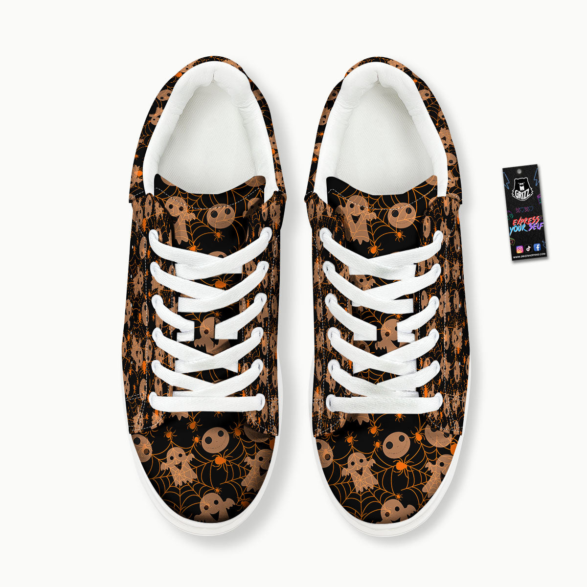 Spider Web Halloween Print Pattern Platform Shoes-grizzshop