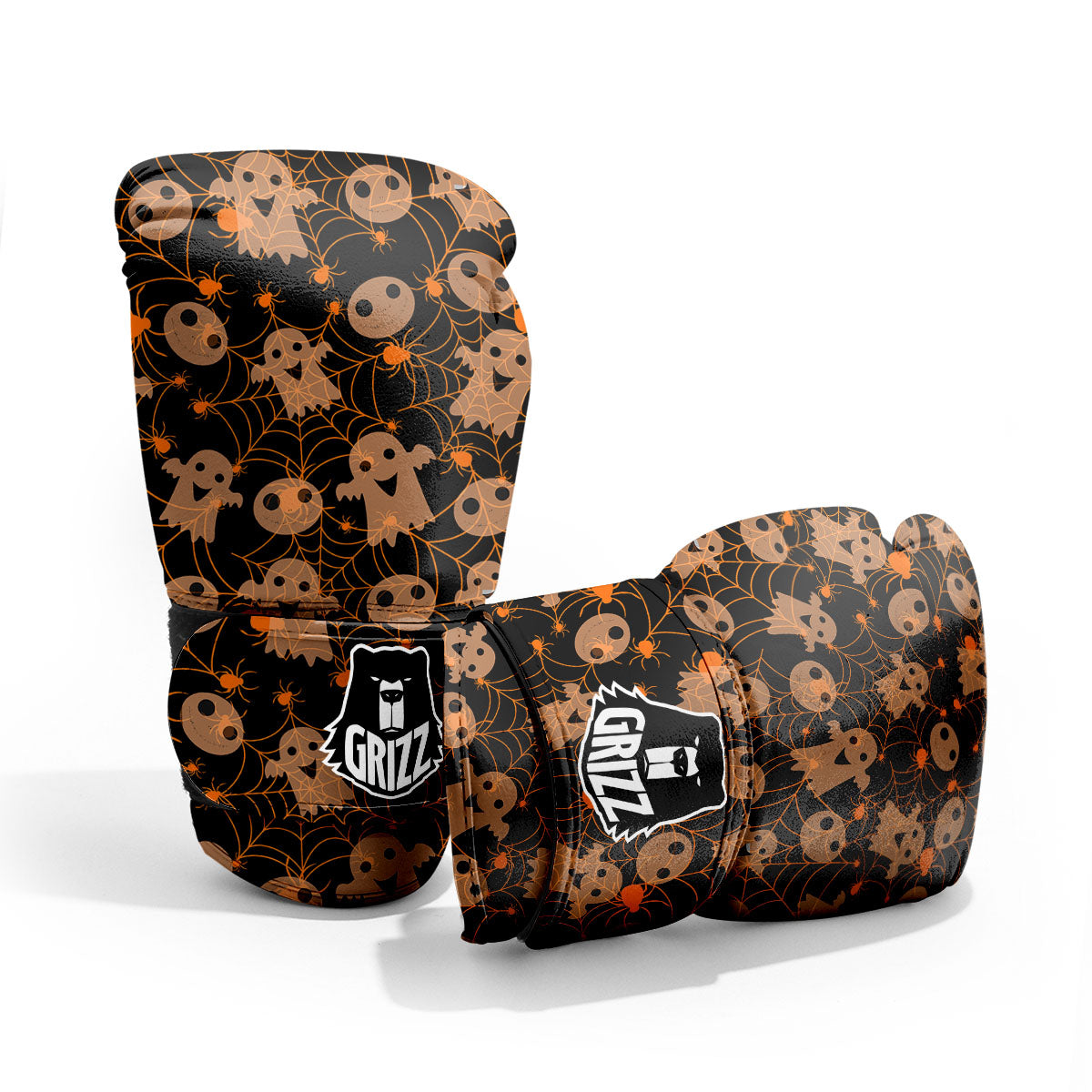 Spider Web Halloween Print Pattern Pro Boxing Glove