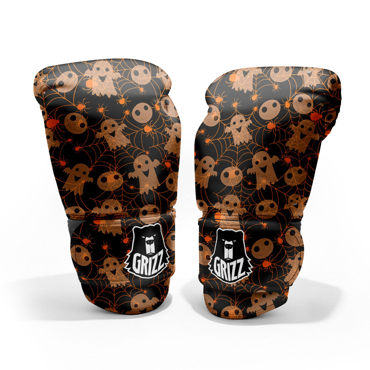 Spider Web Halloween Print Pattern Pro Boxing Glove
