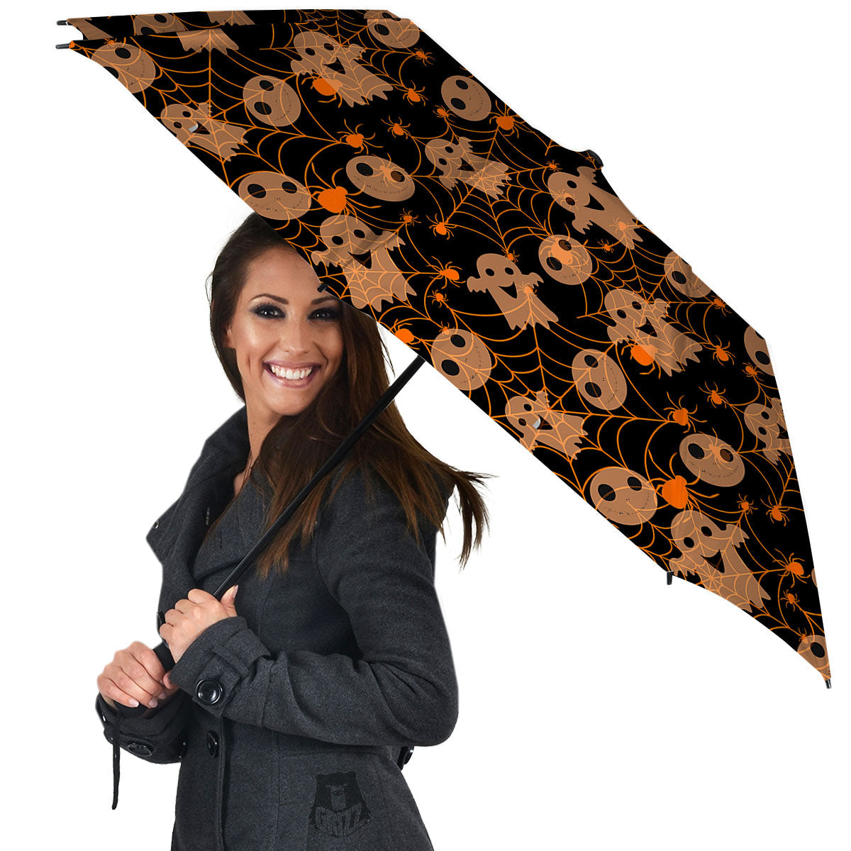 Spider Web Halloween Print Pattern Umbrella-grizzshop
