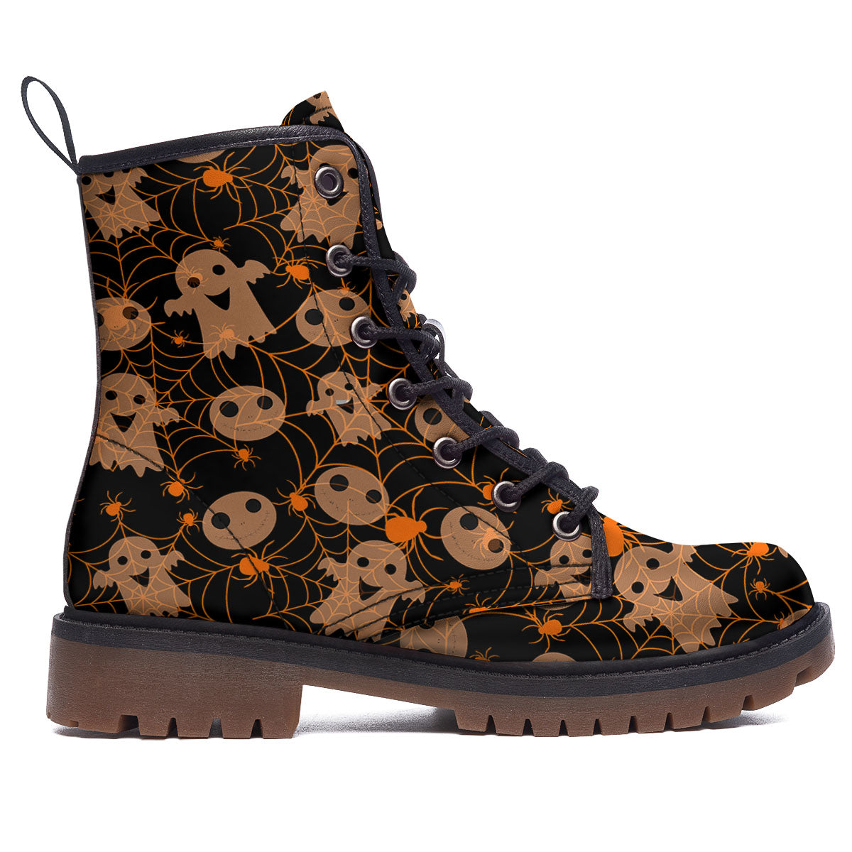 Spider Web Halloween Print Pattern Work Boots-grizzshop