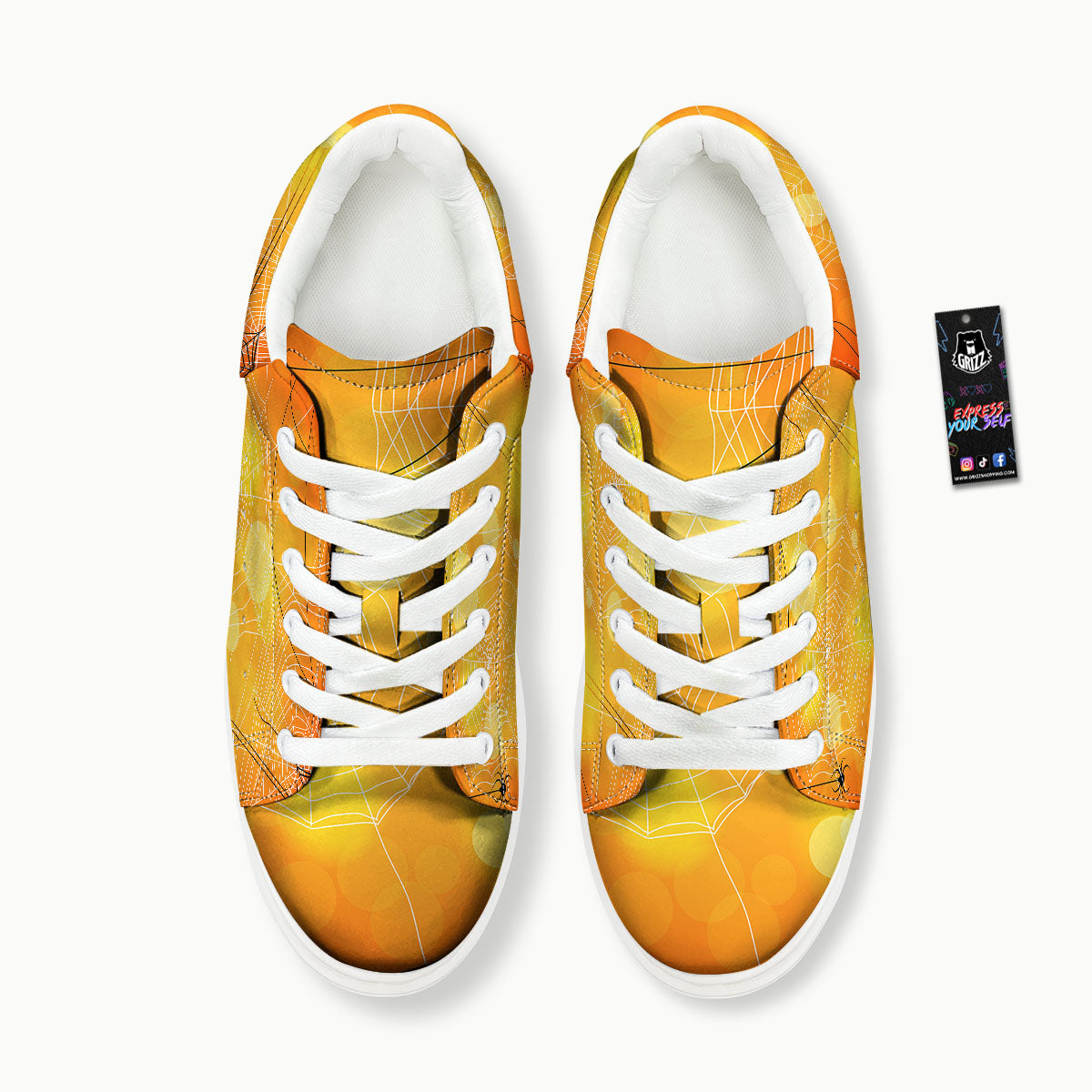 Spider Web Halloween Print Platform Shoes-grizzshop