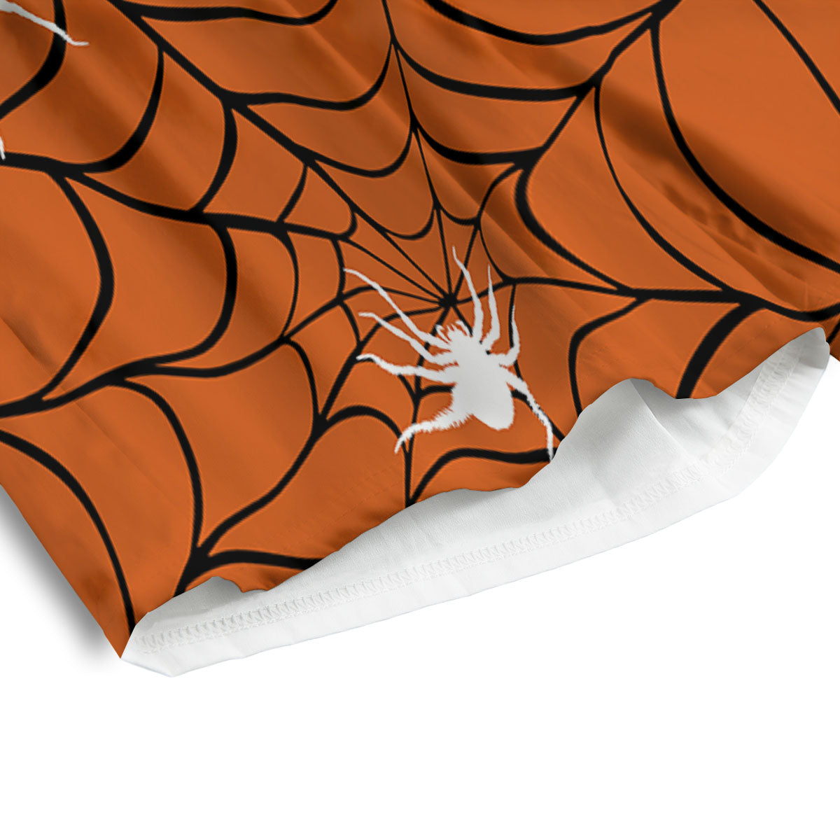 Spider Web Orange And Black Print Men's Athletic Shorts