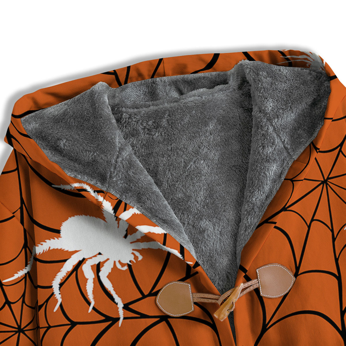Spider Web Orange And Black Print Men's Windbreaker Jacket-grizzshop