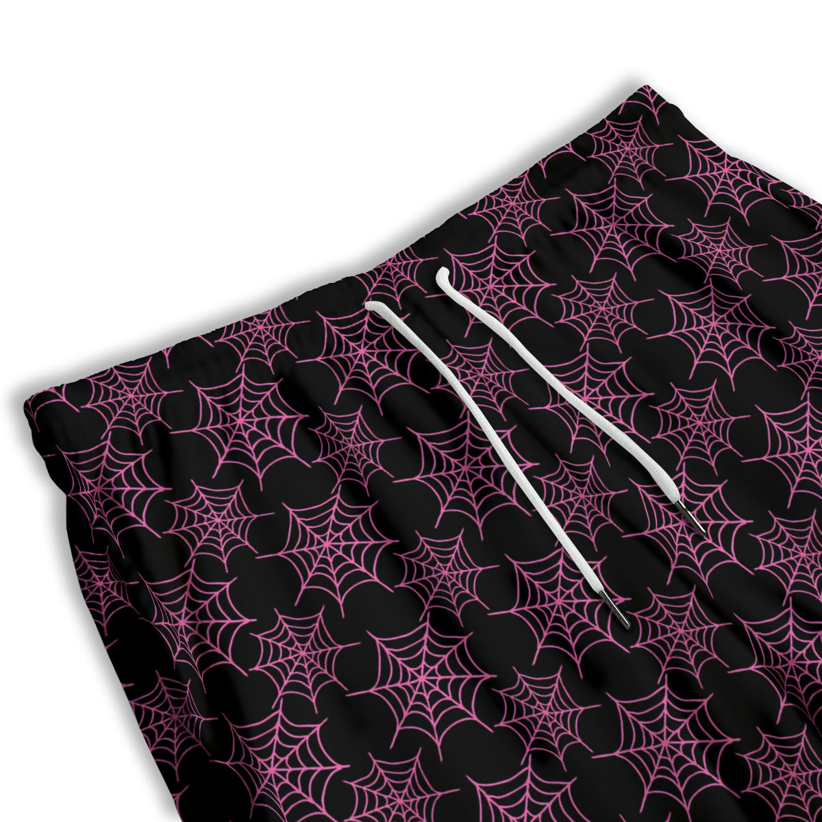 Spider Web Pink And Black Print Pattern Men's Athletic Shorts