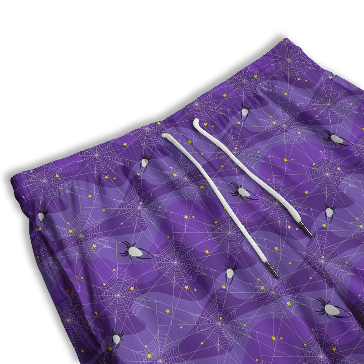 Spider Web Purple Print Pattern Men's Athletic Shorts