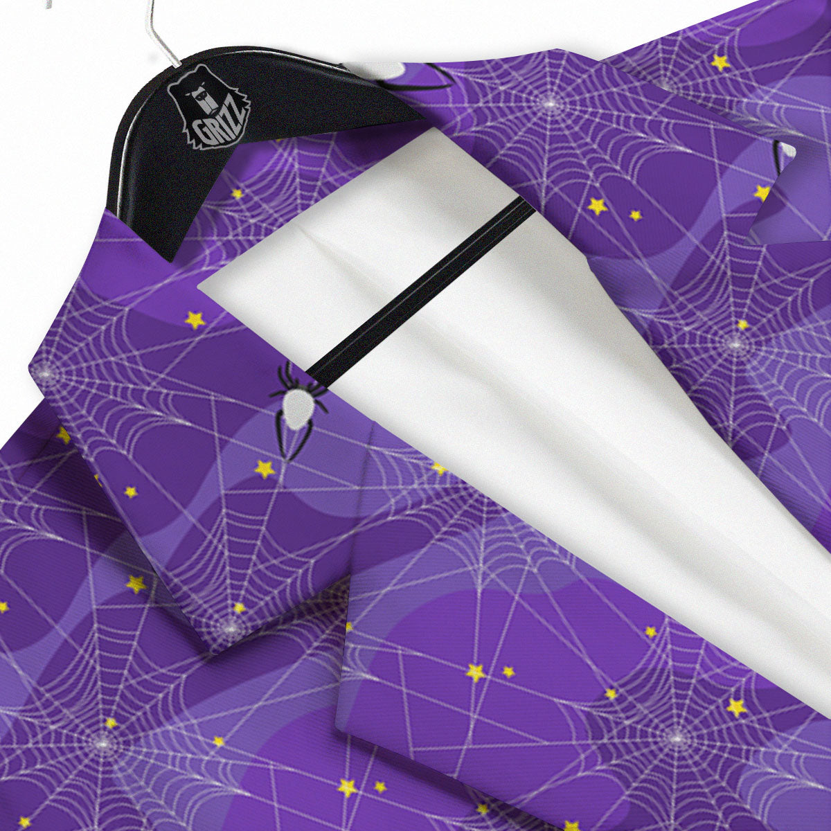 Spider Web Purple Print Pattern Men's Sport Coat-grizzshop