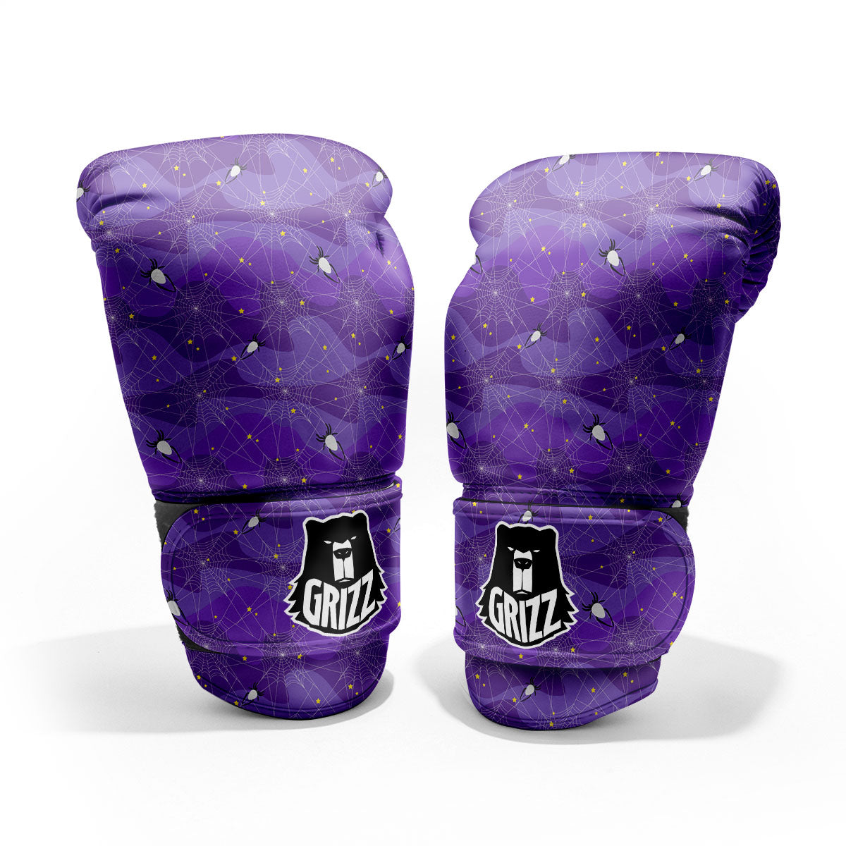 Spider Web Purple Print Pattern Pro Boxing Glove