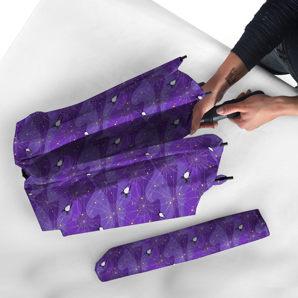 Spider Web Purple Print Pattern Umbrella-grizzshop