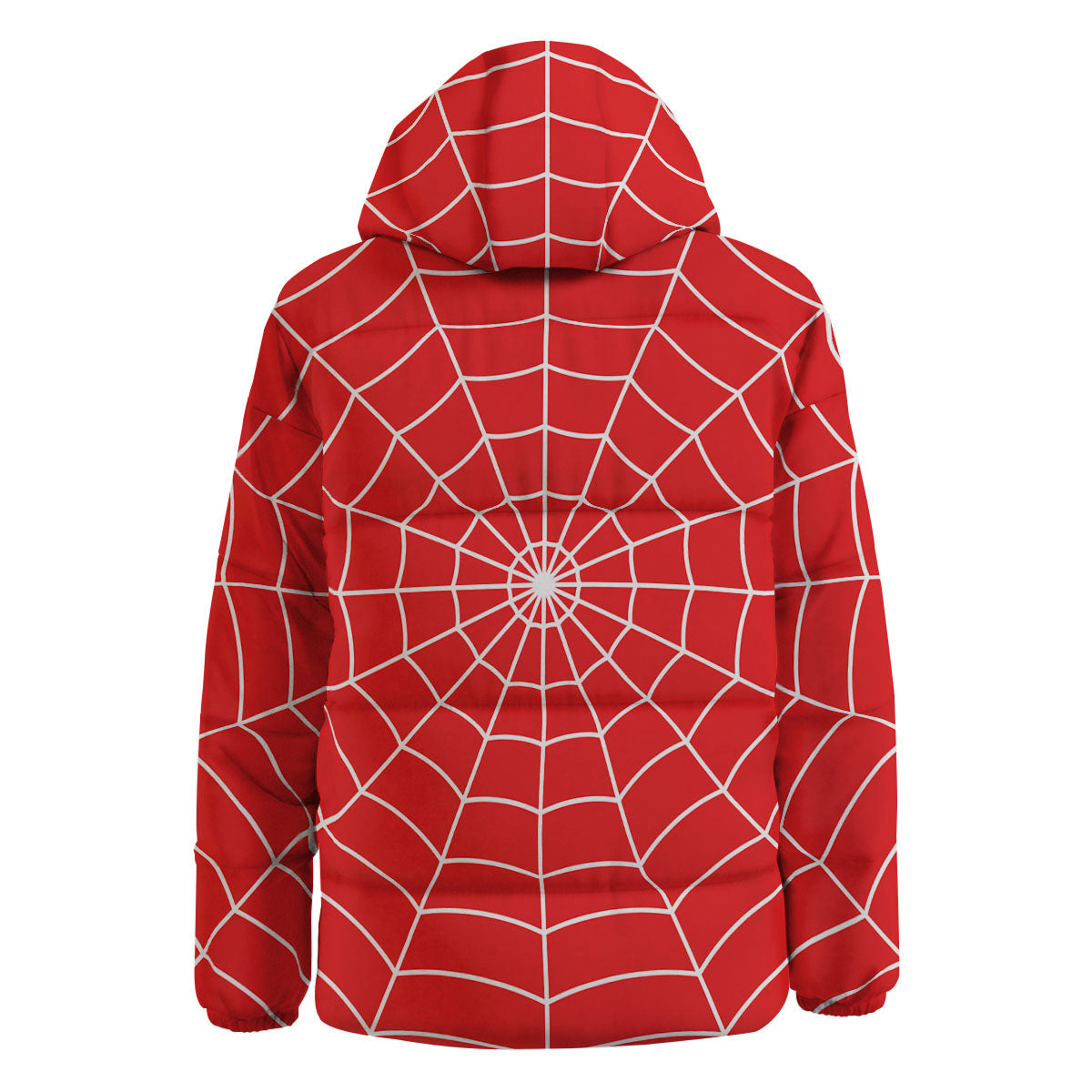 Spider Web Red Print Down Jacket-grizzshop