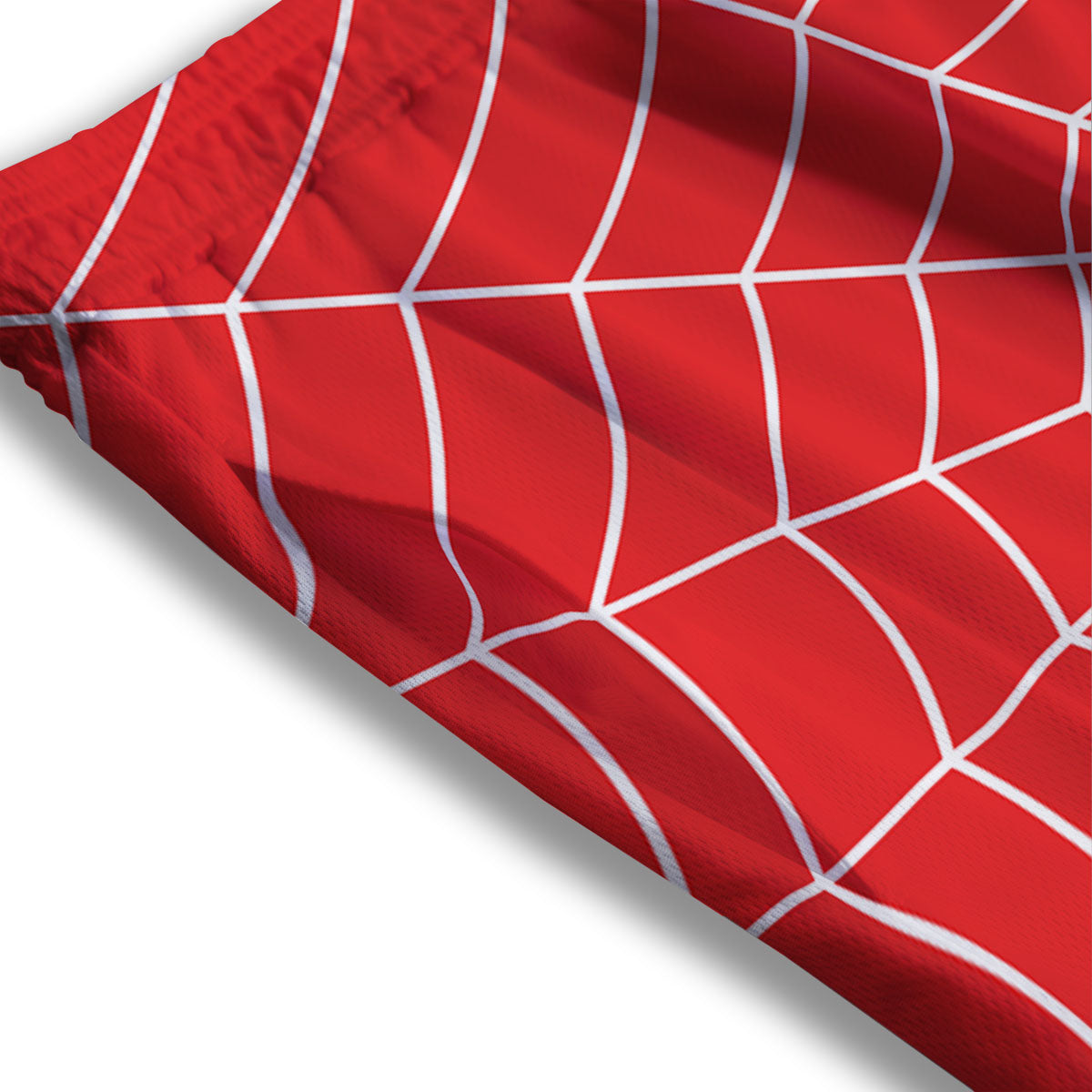 Spider Web Red Print Mesh Shorts